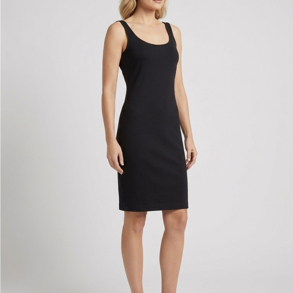 Eileen Fisher Black Sleeveless Midi Tank Dress